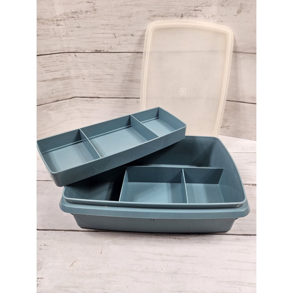 Vintage Tuppercraft, Stow-n-Go, 3 pieces storage box, Tupperware 767-2
